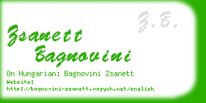 zsanett bagnovini business card